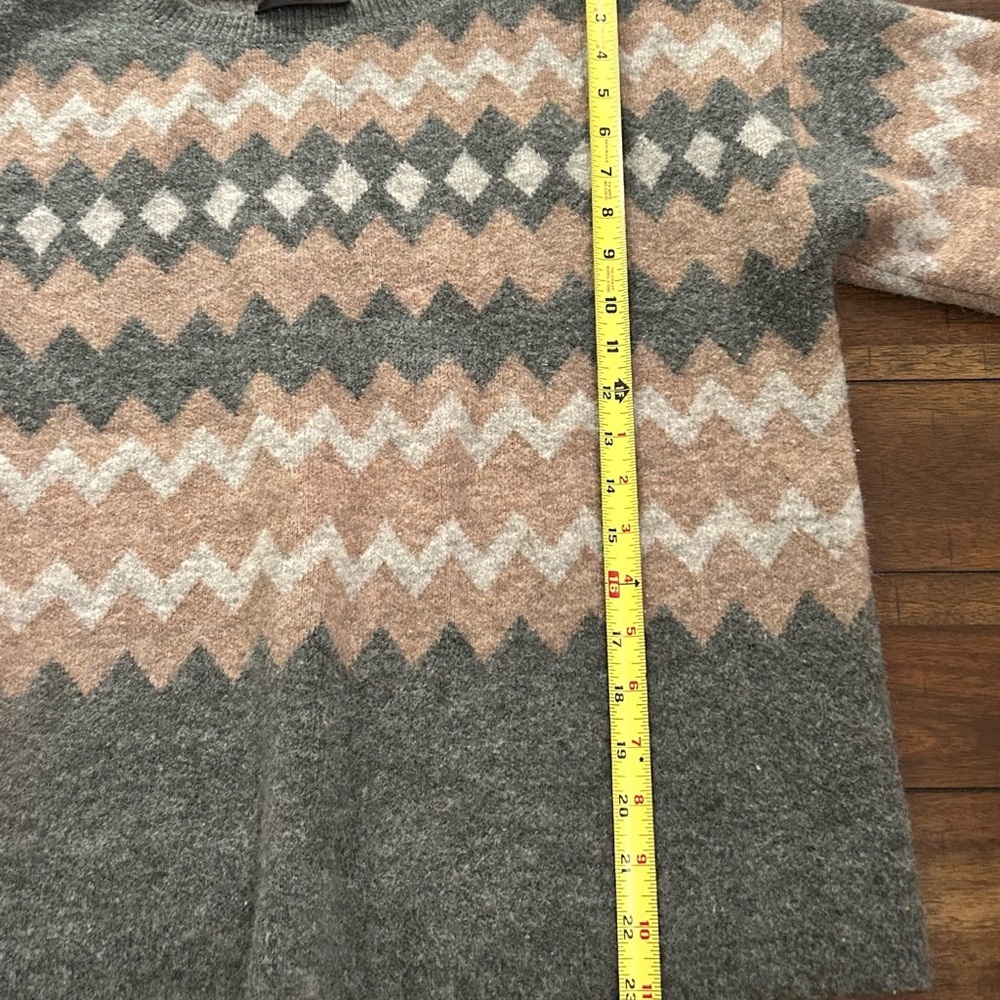 Lane Bryant Gray Bracelet-Sleeve Fair Isle Boatneck Sweater Size 18/20 - Picture 8 of 11